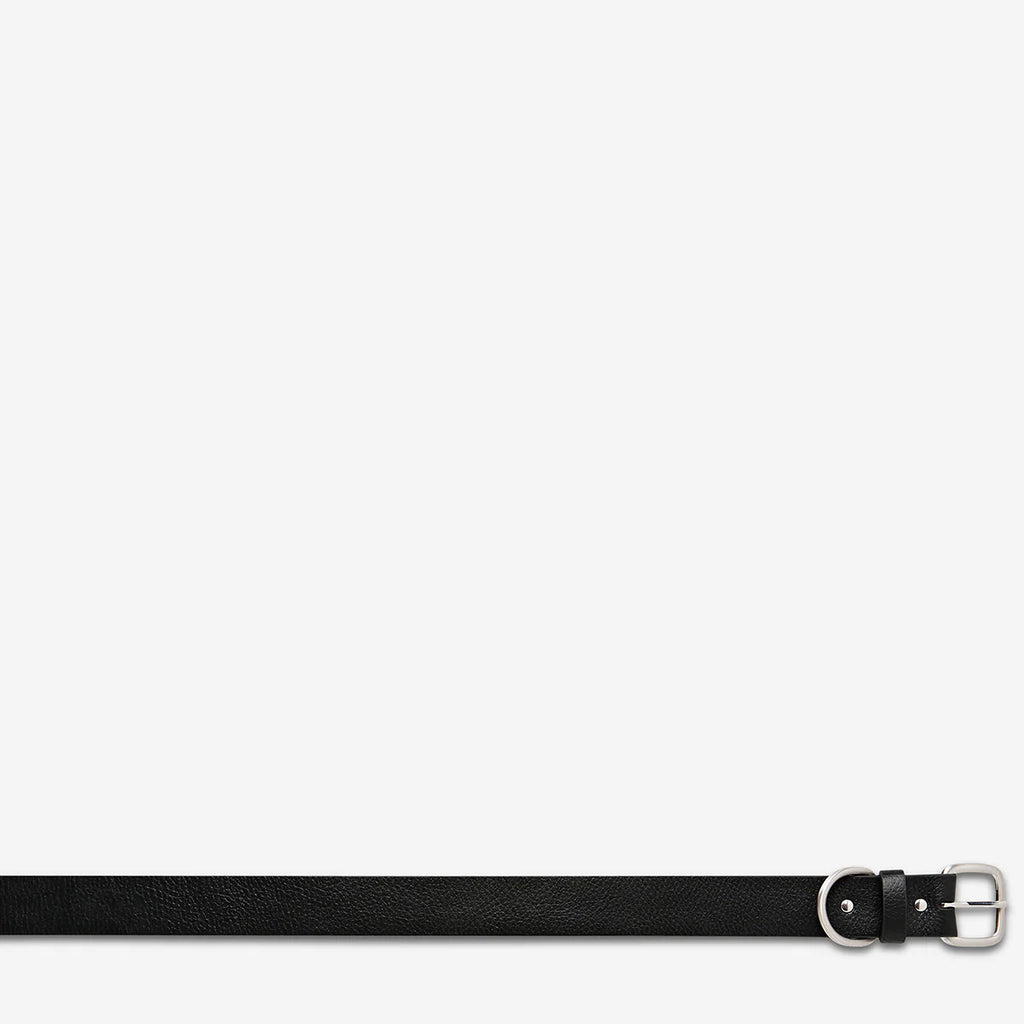 Disarm - Black Silver Leather Belt - Product Image