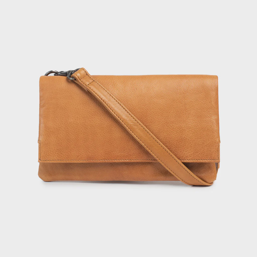 Tan suede sale clutch bag